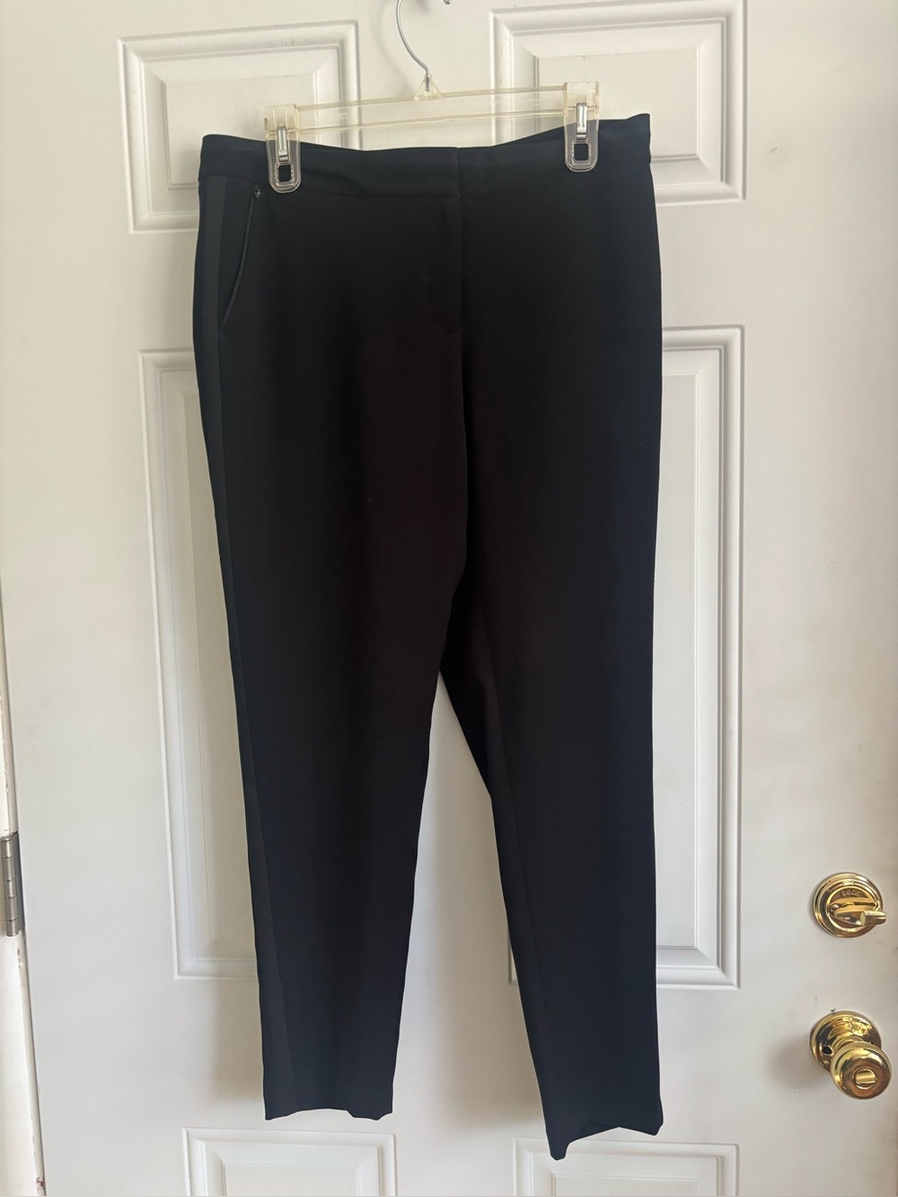 White House Black Market Black Straight-Leg Taper Ankle Pants, Size 4